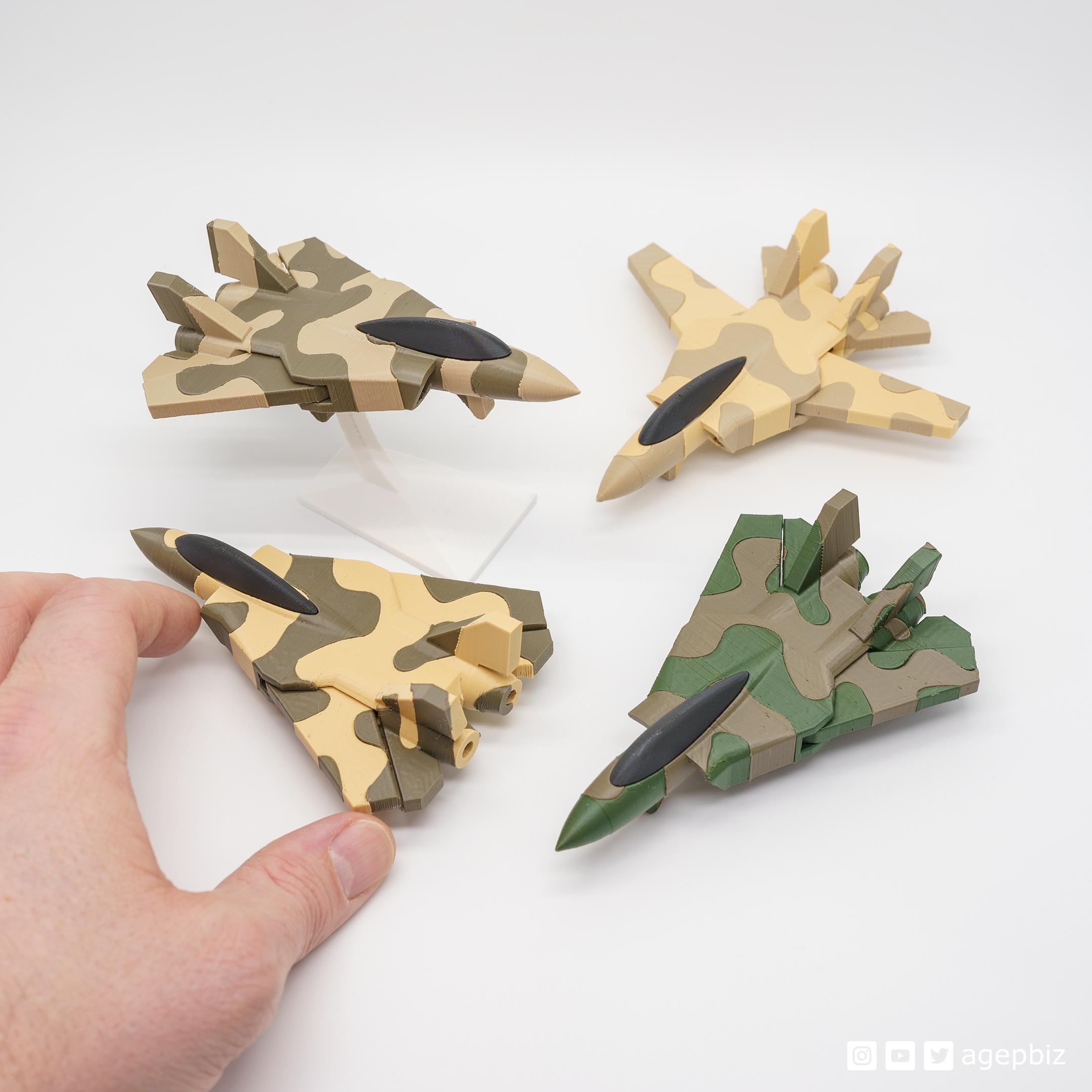 Print-in-place and articulated F14 with Camo - IDEX - 3D model by ...